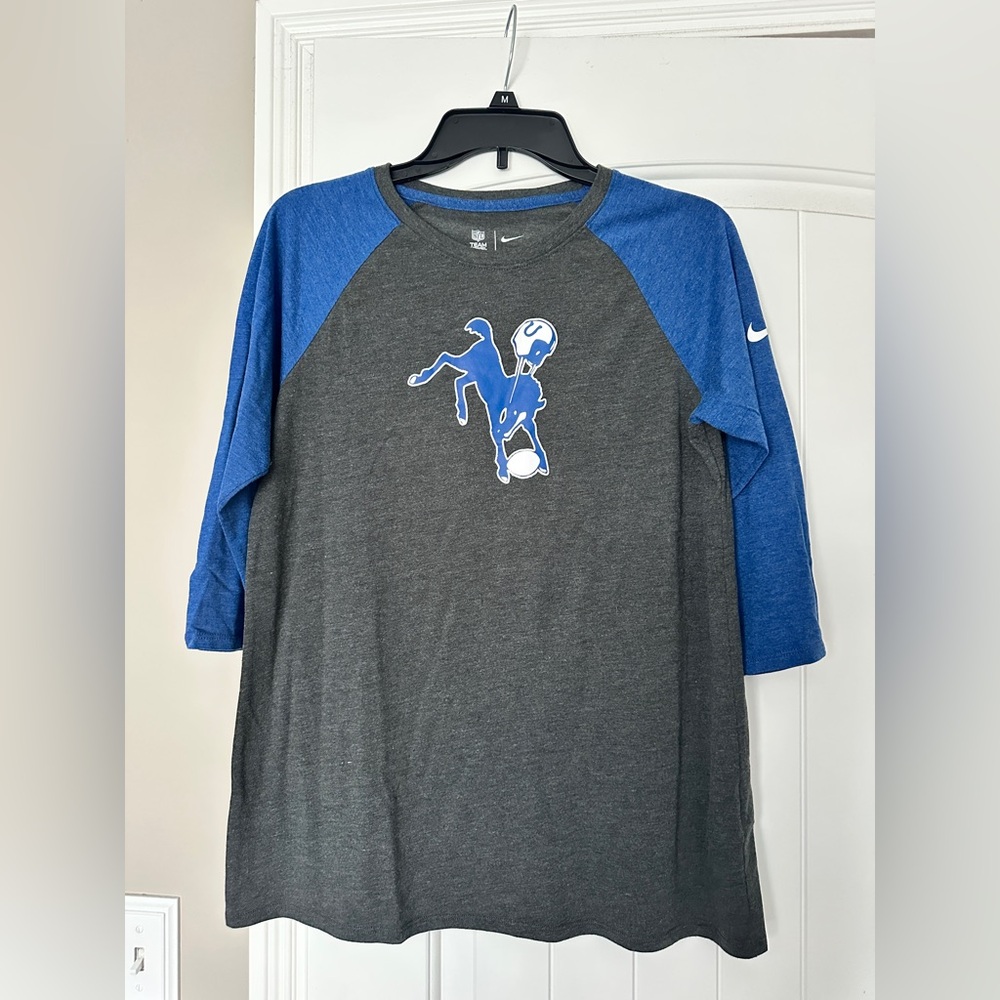 Nike NFL Indianapolis Colts Tri-Blend 3/4 Tee - Women’s L - Throwback Logo